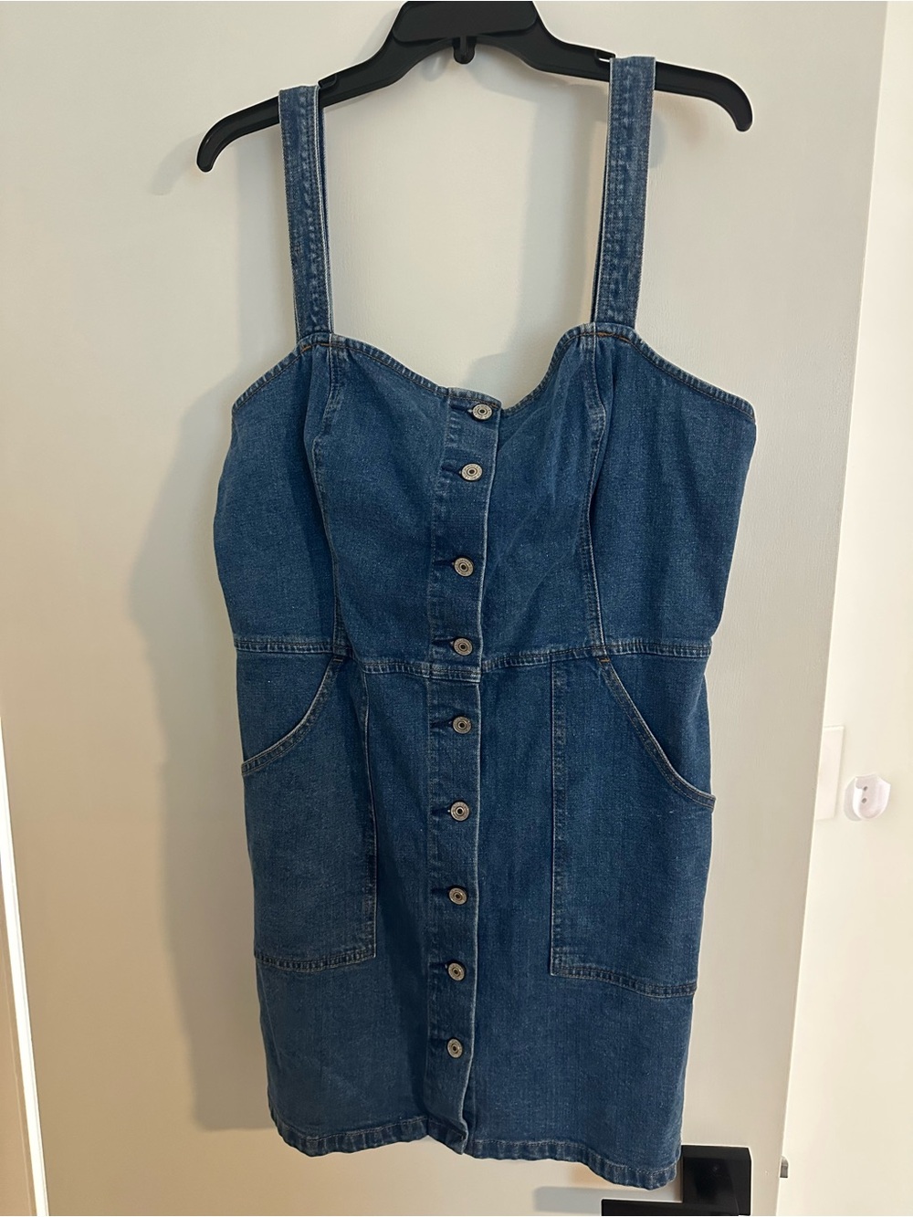 Denim Button-Front Mini Dress